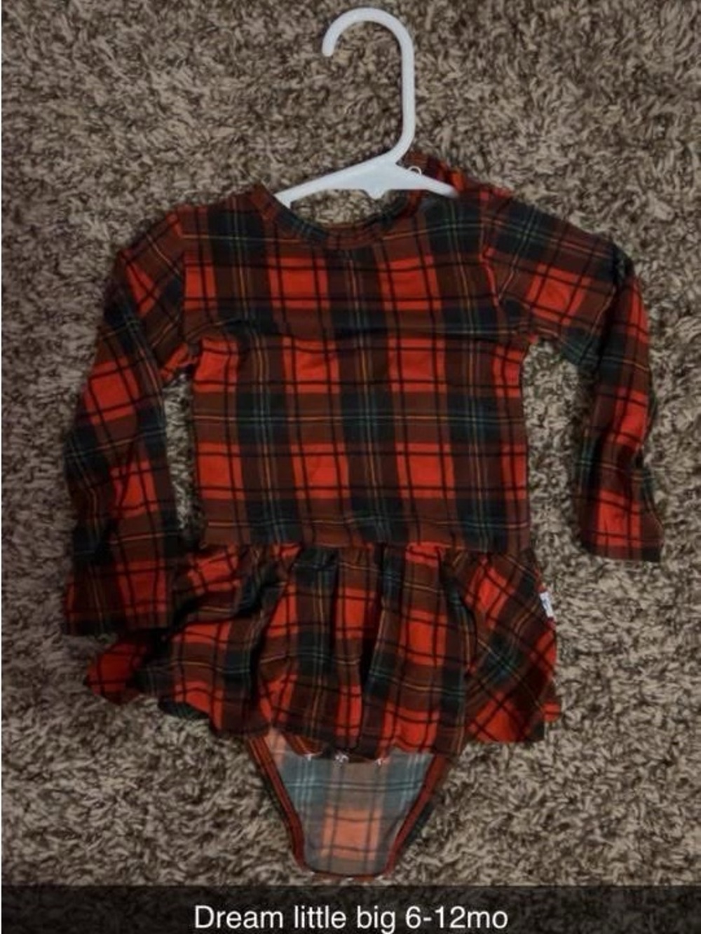 Tartan cheer dream bodysuit dress 6-12mo